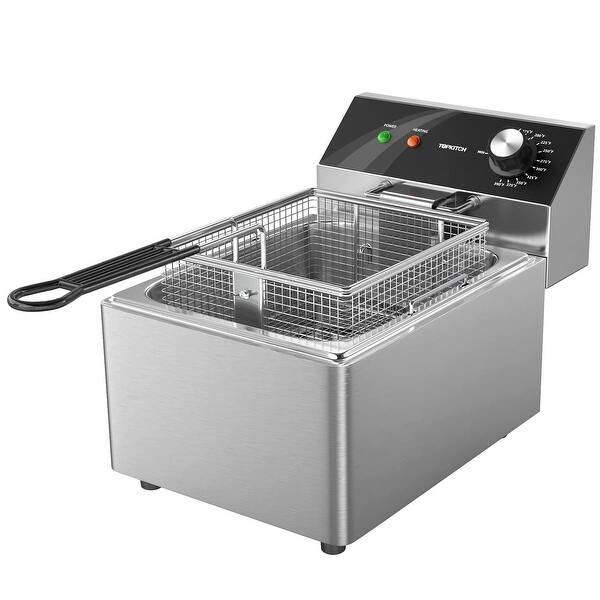 Electric Deep Fryer Countertop Deep Fryer with Basket and Lid Capacity 10L(10.5QT) Stainless