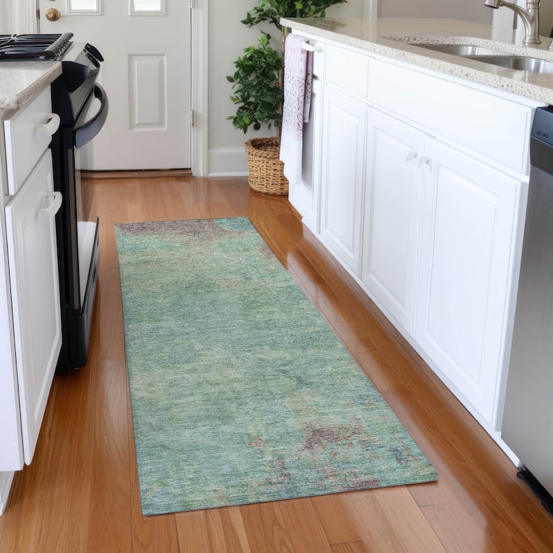 Premium Washable Super Soft Solid Ombre Mayfield Rug - Seafoam - 2'3" x 7'6"