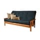preview thumbnail 17 of 19, Butternut Finish Hardwood Queen-size Futon Set with Suede Mattress