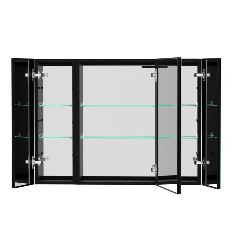 40 in.W x 30 in. H Aluminum Surface Mounted LED Medicine Cabinet with Doors and Mirrors - 40'' X 30''