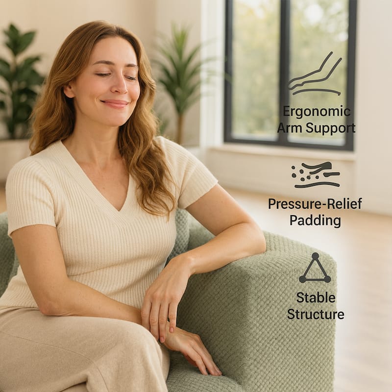 111" Oversized Modular Deep-Seat All-Foam Sectional Sofa in Soft Textured Chenille, 3-Piece Low-Profile Couch for Living Room