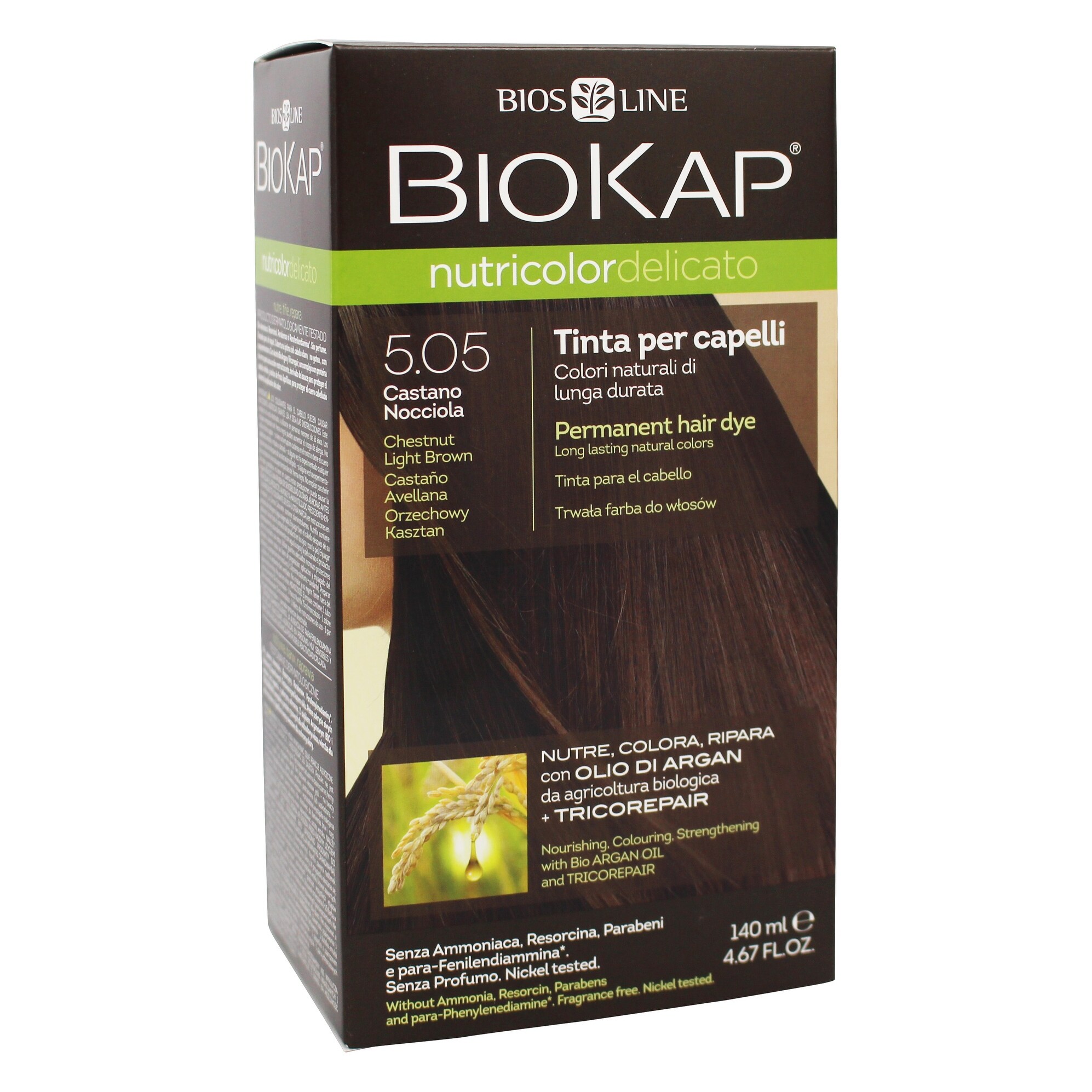 Biokap Nutricolor Delicato Permanent Hair Dye 5 05 Chestnut Light Overstock