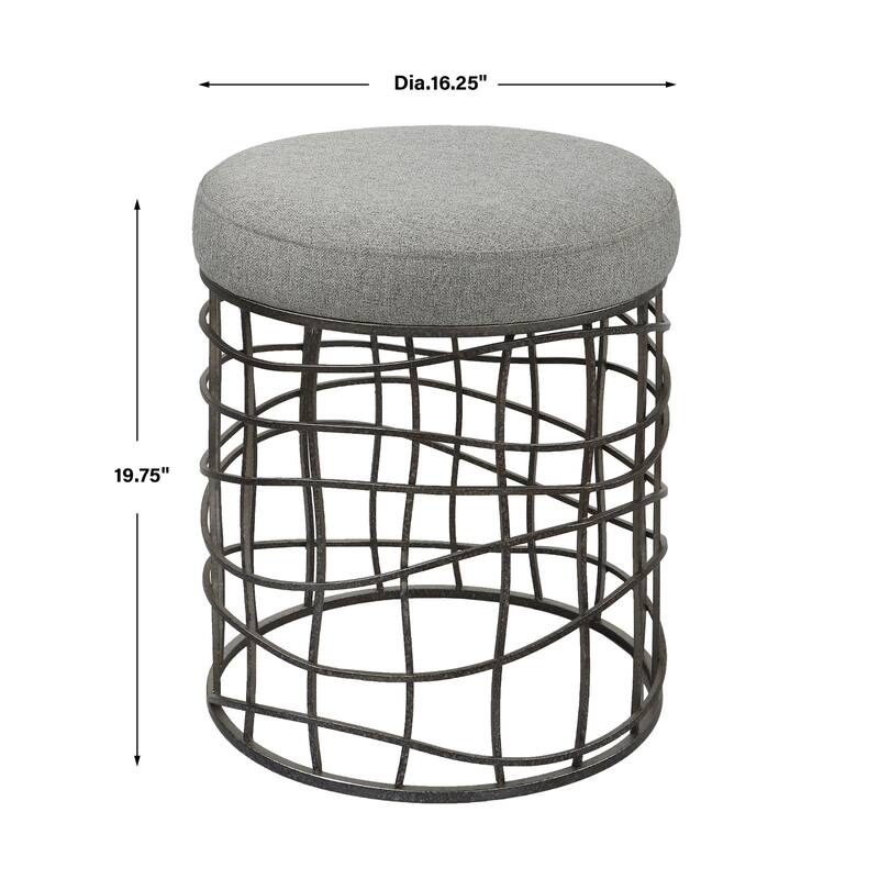 Asymmetrical Round Accent Stool - 19.75" - Gray