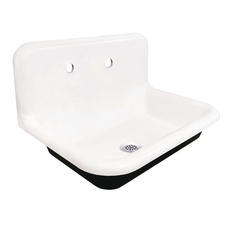 Kingston Brass KGCLWS302019 Towne 30" Wall Mounted Single Basin Cast - White / Polished Chrome