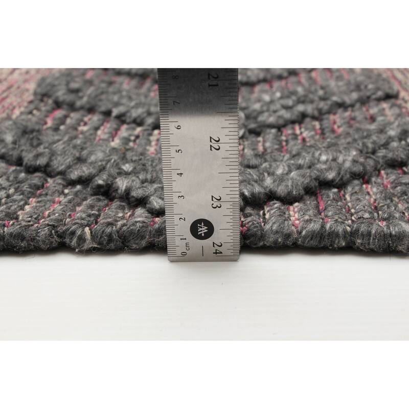 ECARPETGALLERY Braid weave Sienna Grey Wool Rug - 6'0 x 9'5