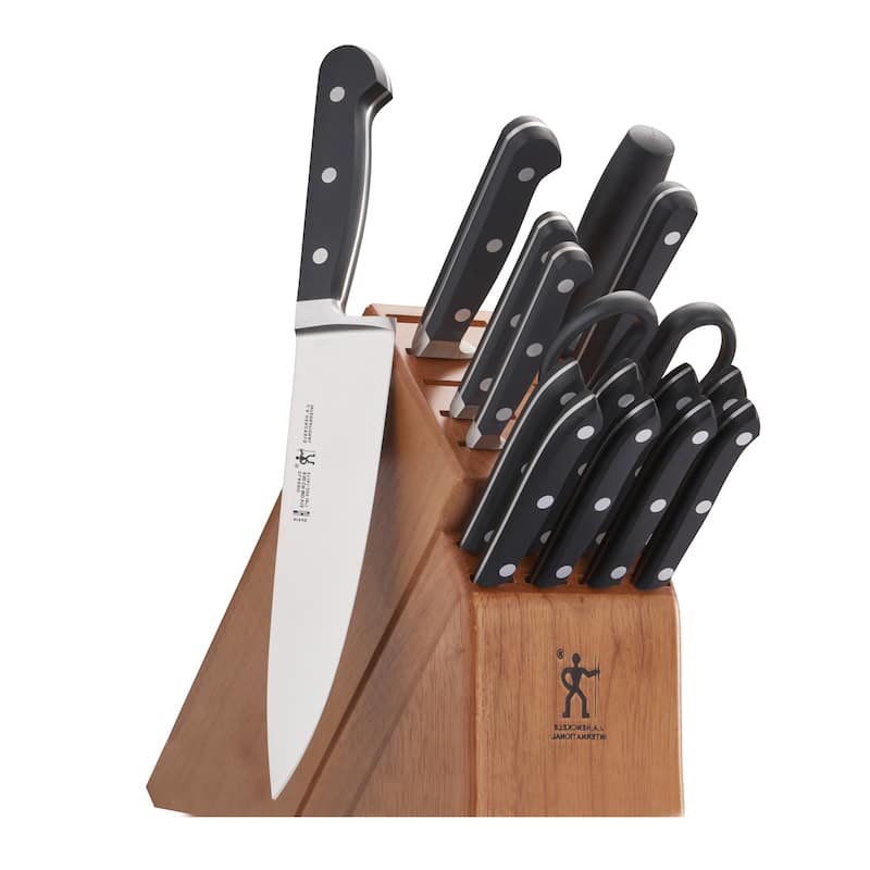 Henckels Classic 16-Pc Knife Block Set, Chef’s Knife, Steak Knives, Black - Natural