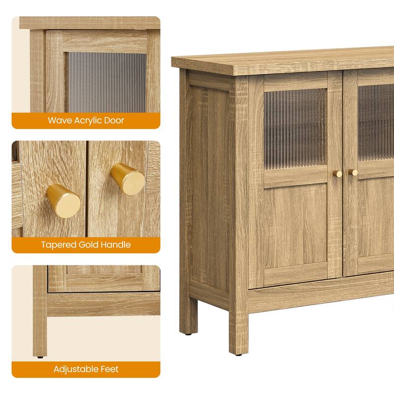 4-Door Storage Cabinet with Adjustable Shelves