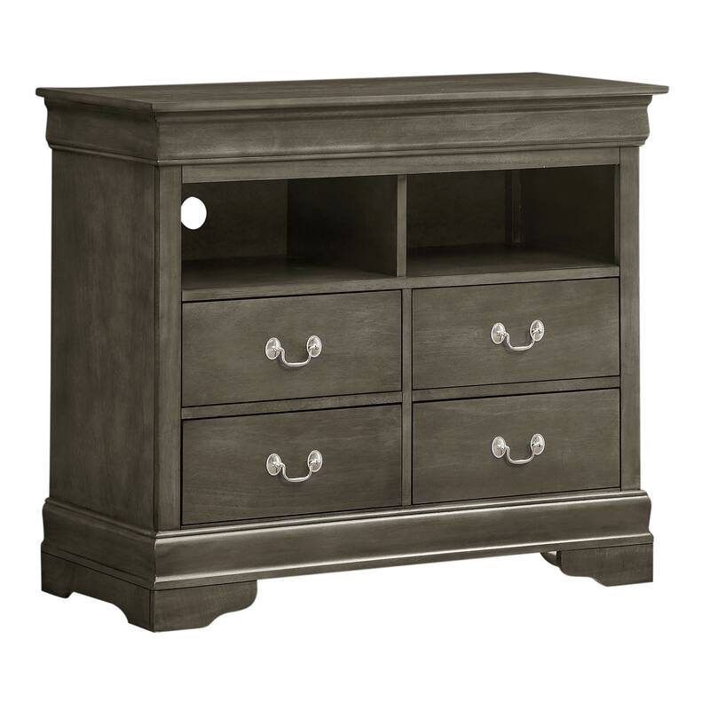 4-Drawer Wooden TV Media Chest - 42" - Gray