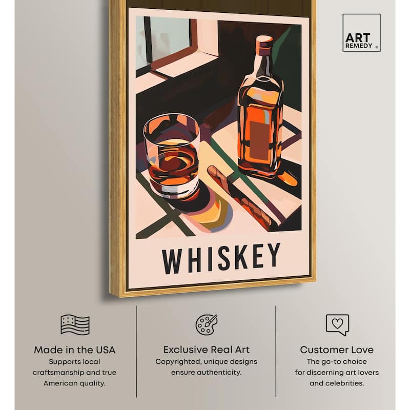 Whiskey Poster Canvas by Art Remedy