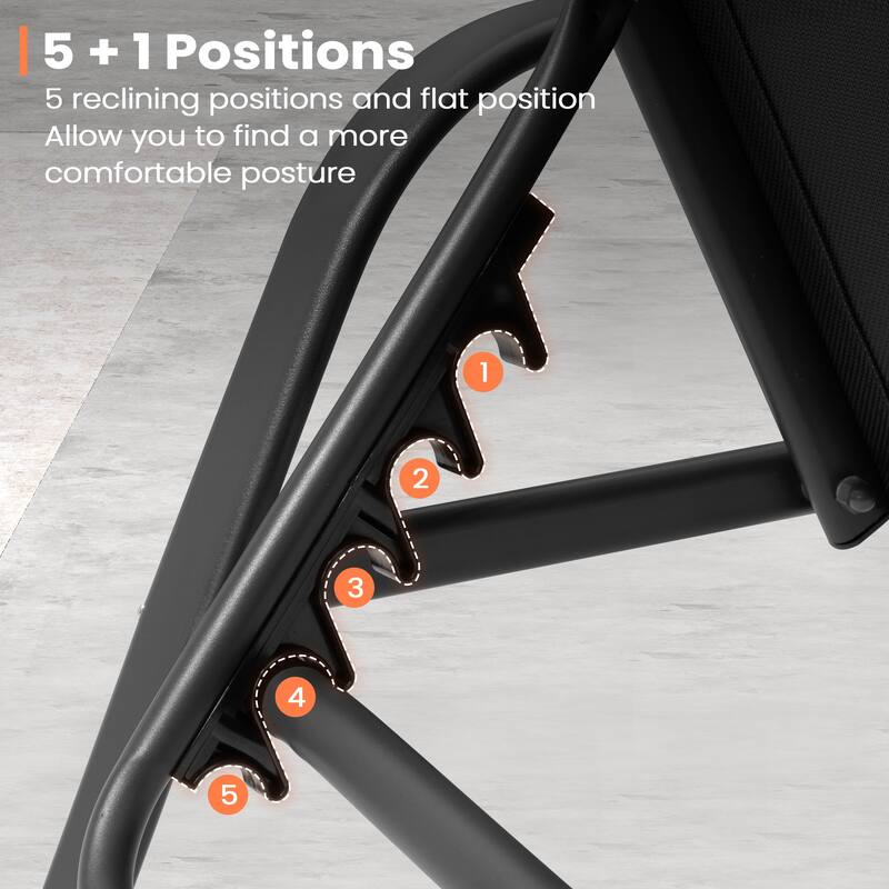 Pellebant Outdoor Patio Adjustable Chaise Lounge Chairs