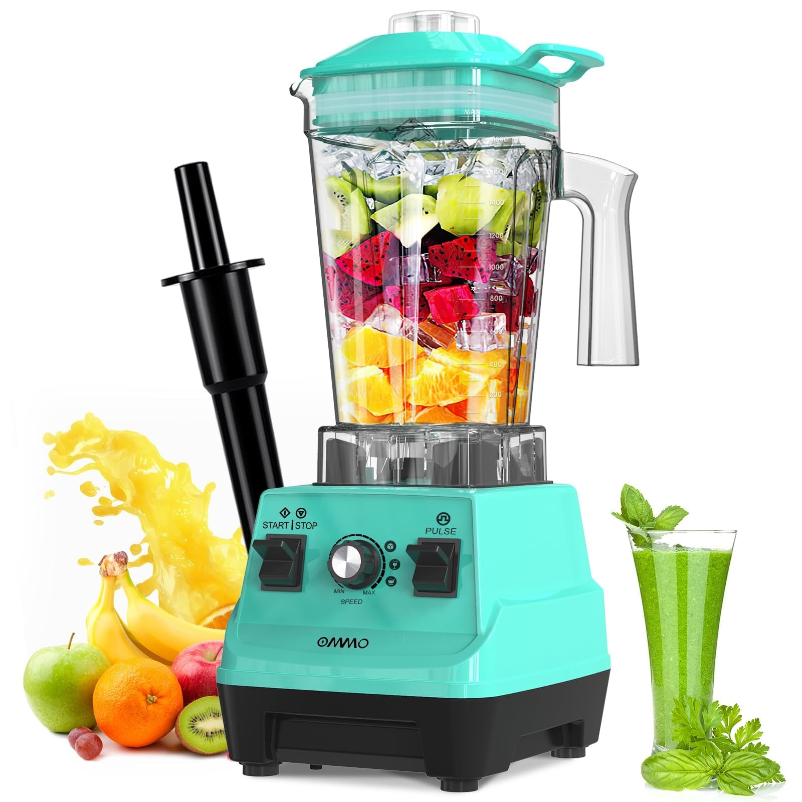 Blender 1800PW, Professional High Speed Countertop Blender with Stainless Steel Blades, 60oz Blender for Shakes and Smoothies
