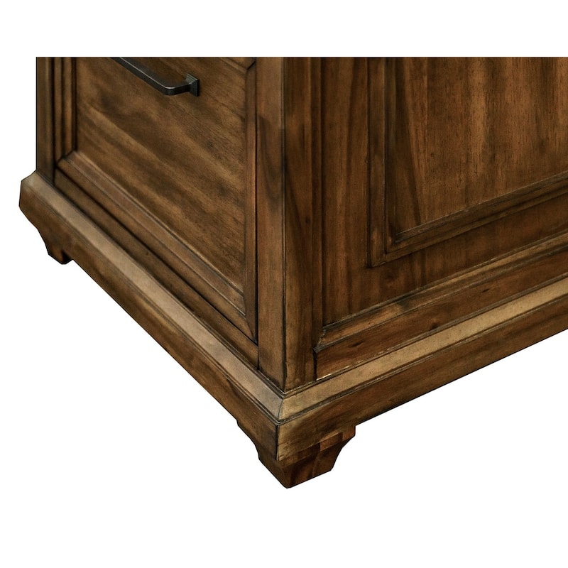 Traditional Wood Double Pedestal Executive Desk, Writing Table, Office Desk, Fully Assembled, Brown