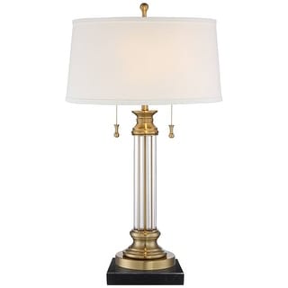 Traditional Table Lamp Black Square Riser 30