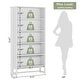 preview thumbnail 2 of 6, Tall Bookcase Black Bookshelf, 70.8 Inches Large Bookcases Organizer