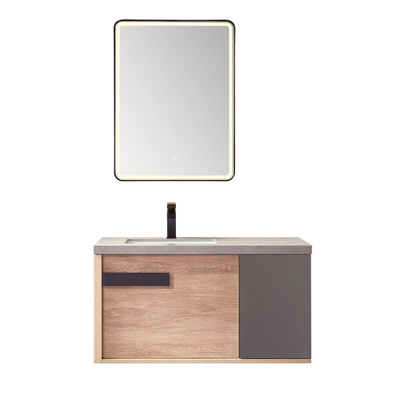 Miseno MV703240 Carcastillo 40" Free Standing Single Basin Vanity Set - North American Oak - Oak Finish
