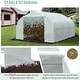 preview thumbnail 7 of 7, Outsunny 12' x 10' x 7' Outdoor Walk-In Tunnel Greenhouse Hot House with Roll-up Windows, Zippered Door, PE Cover, White