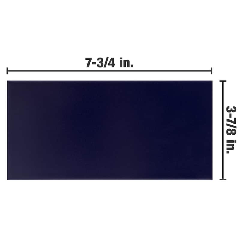 SomerTile Projectos Midnight Blue 3-7/8" x 7-3/4" Ceramic Floor and Wall Tile