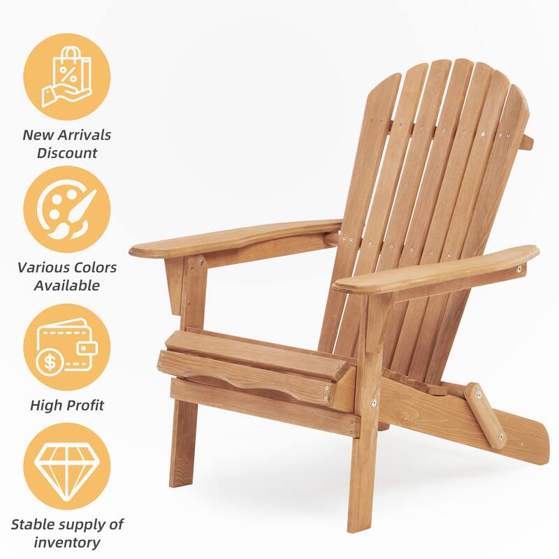 Set of 2 Wooden Outdoor Folding Chair
