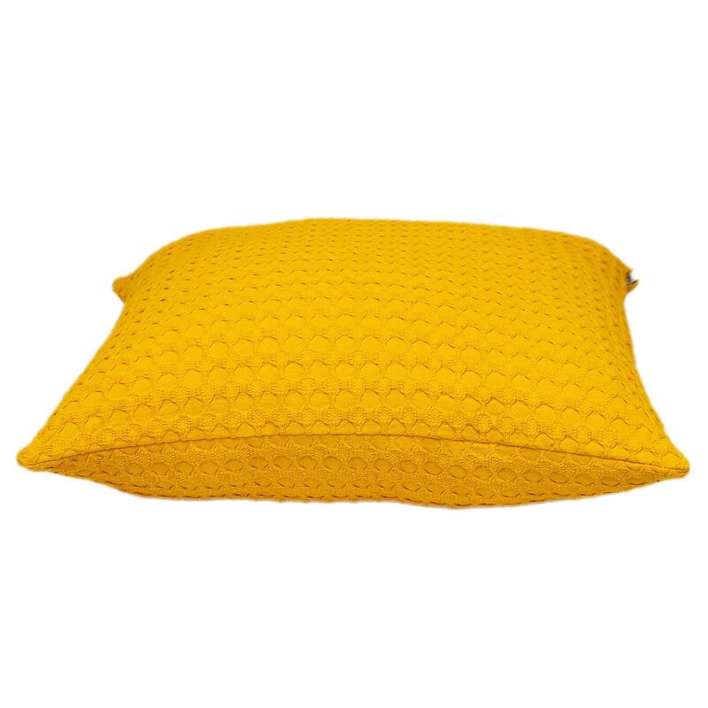 HomeRoots 20" Yellow Cotton Throw Pillow With Texture