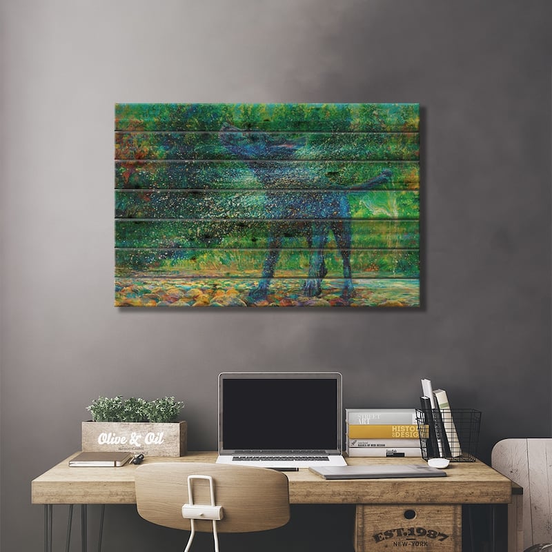 Fishtail Creek Print On Wood by Iris Scott - Multi-Color
