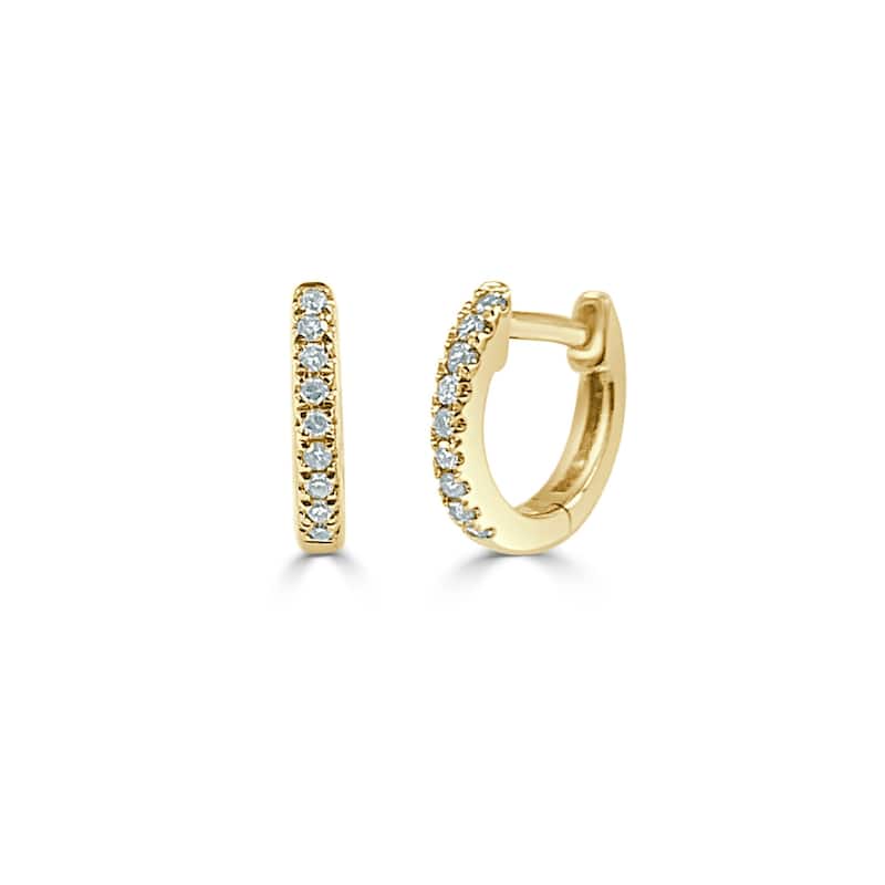 Joelle Collection 14K Gold Diamond Tiny Hoop Earrings 7MM Earring's