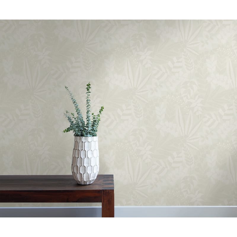 Seabrook Designs Boho Rhapsody Botanic Leaves Unpasted Wallpaper
