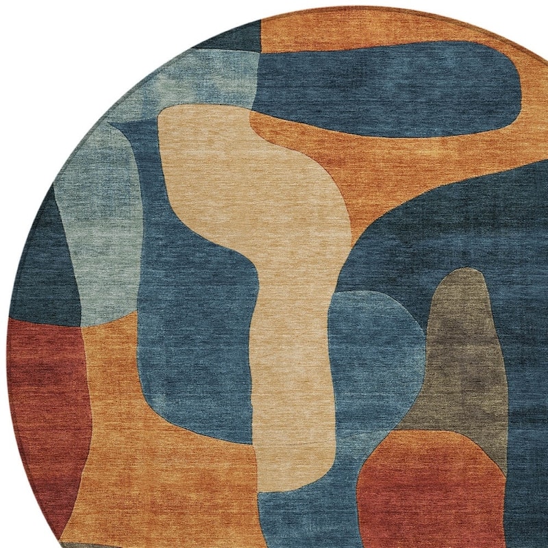 HomeRoots Abstract Transitional Rectangle Outdoor Rug