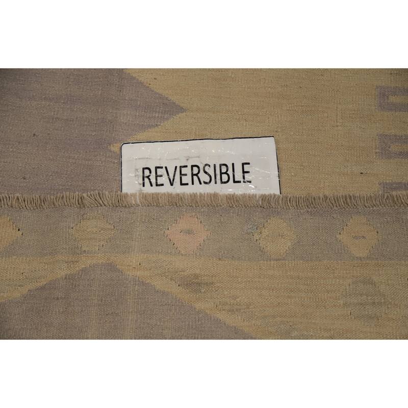 Hand Woven Oriental 100% Wool Carpet Southwestern Tribal Purples Kilim Area Rug - 9' 0'' X 6' 0''