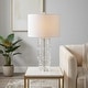 preview thumbnail 3 of 19, Glass Bubble Table Lamp with Crystal Accents and Cylinder Base