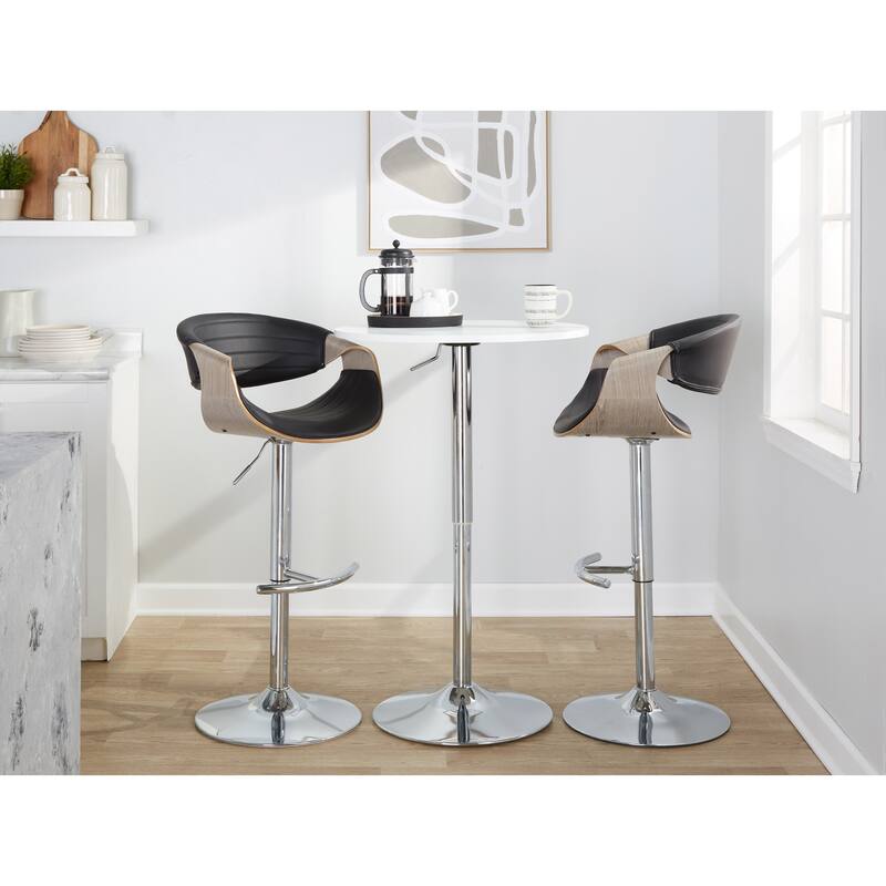Carson Carrington Kanteborg Adjustable Bar Stool with Rounded T Footrest (Set of 2)