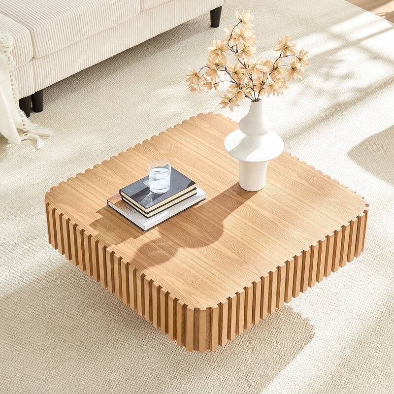 31.5 Inch Modern Handcraft Drum Coffee Table