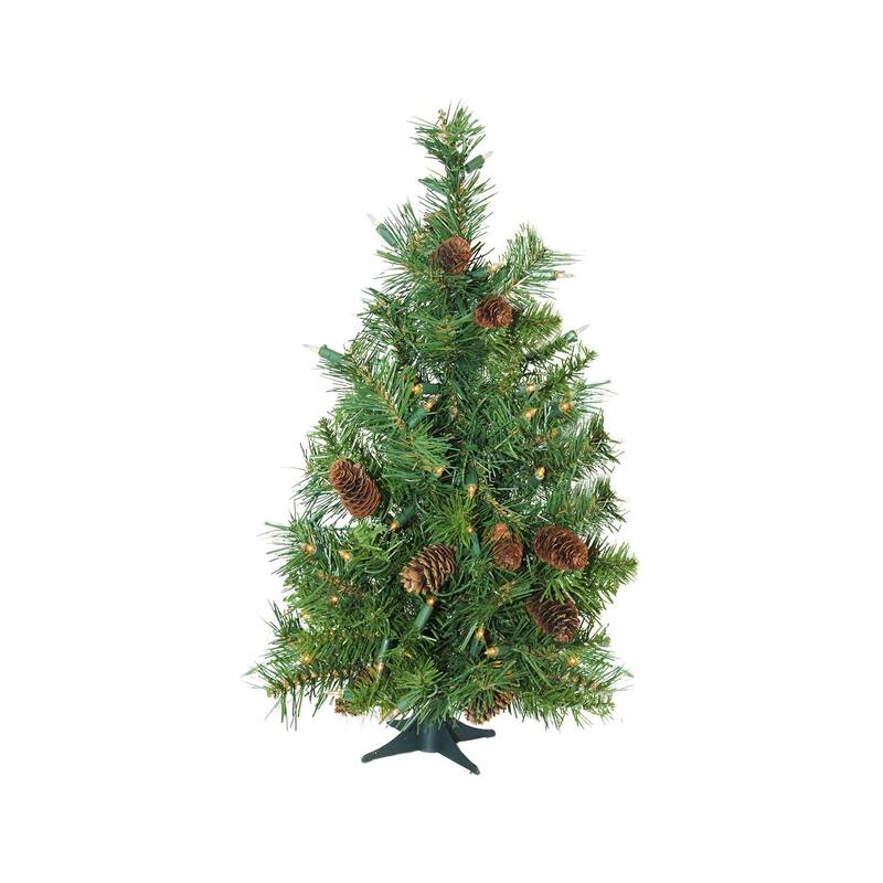 Pre-Lit Full Dakota Pine Artificial Christmas Tree - 3' - Clear Lights - 3 Foot