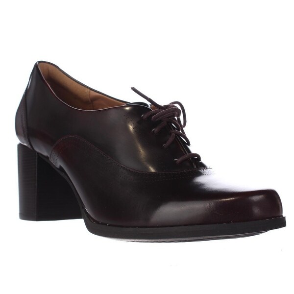 Shop Clarks Tarah Victoria Oxford Pumps, Burgundy - Free Shipping Today ...