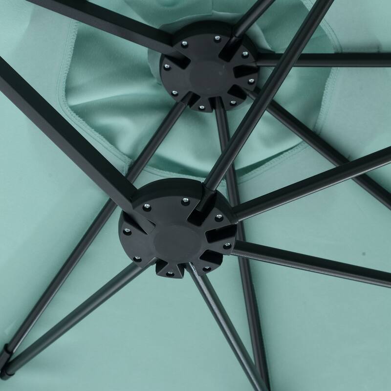 14.86 ft. Steel Market Outdoor Patio Umbrella with 12 Ribs, Crank Open/Close System, Double Sided Umbrella