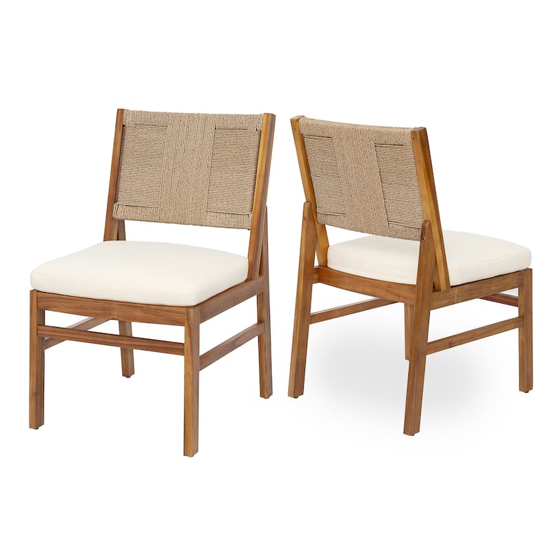 Christopher Knight Home - Outdoor Solid Wood Dining Set Options with Handwoven Wicker Chairs and Multiple Table Styles