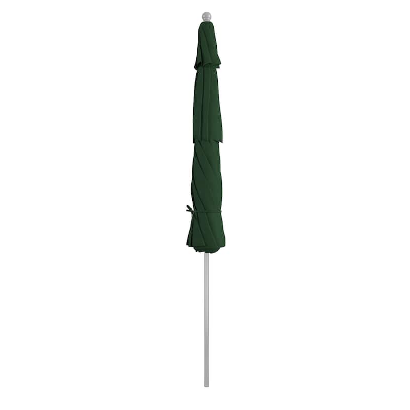 California Umbrella 11' Venture Series Patio Umbrella, Silver Aluminum Pole Fiberglass Ribs Pulley Lift Sunbrella