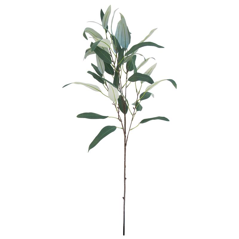 Set of 2 Long Frosted Green Artificial Willow Eucalyptus Leaf Stem Plant Greenery Spray Branch 38in - 38" L x 13" W x 9" DP