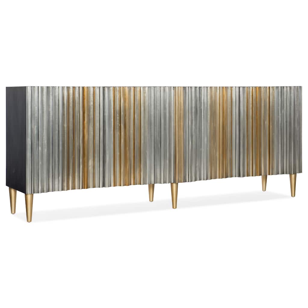 Hooker Furniture Apollo 92" Wide 2 Shelf Poplar Wood and Aluminum