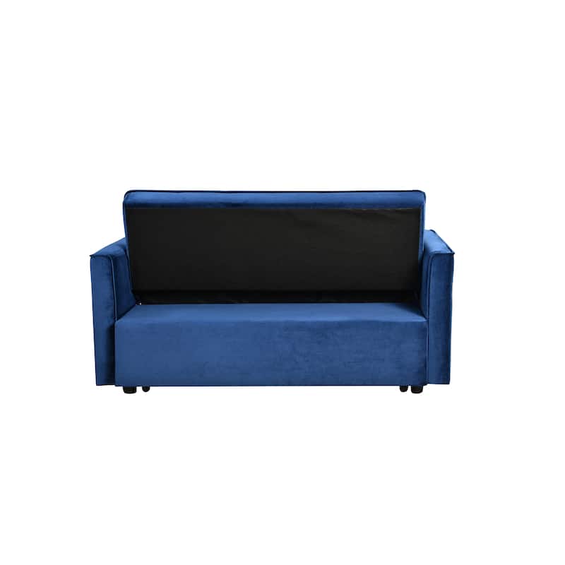 3 in 1 Convertible Sleeper Sofa Bed, Small Loveseat Sofa with Reclining Backrest, 2-Seater Sofa with Toss Pillows and Pockets