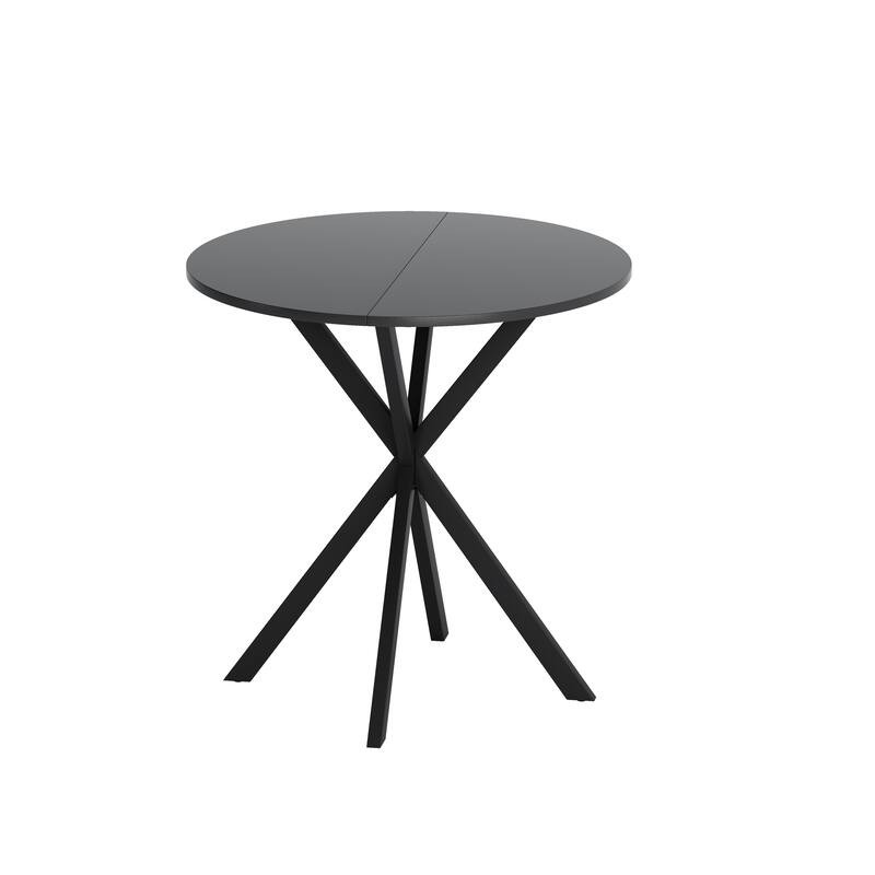 Modern Round Dining Table With Two Piece Detachable Table Top