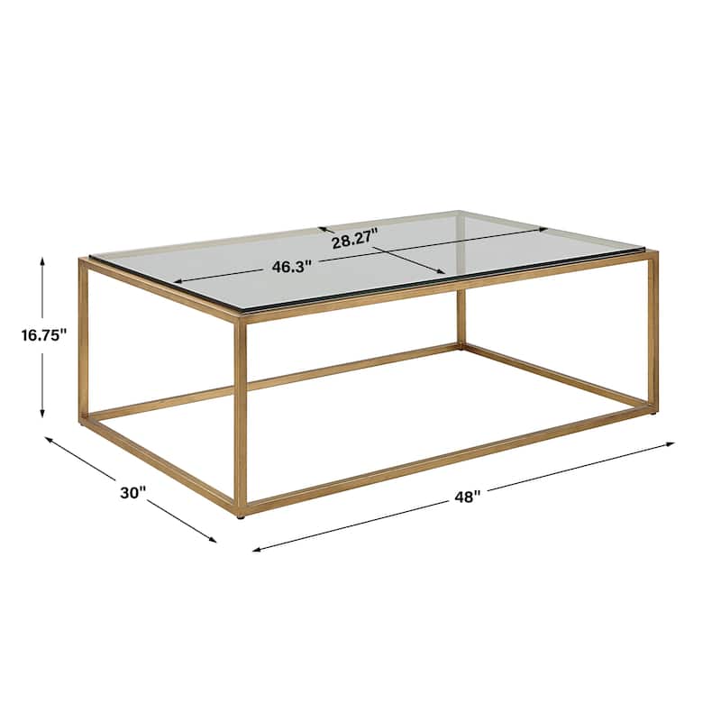 Uttermost Bravura Gold Coffee Table - 48"W x 17"H x 30"D