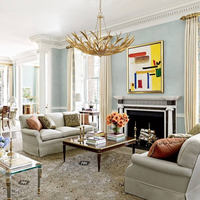 French Luxury Large Iron Gold Floral Round Cage Chandelier - 33.5 in