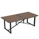 preview thumbnail 1 of 6, PureCane Rectangle Acacia Wood Tabletop Outdoor Dining Table with Umbrella Hole Brown