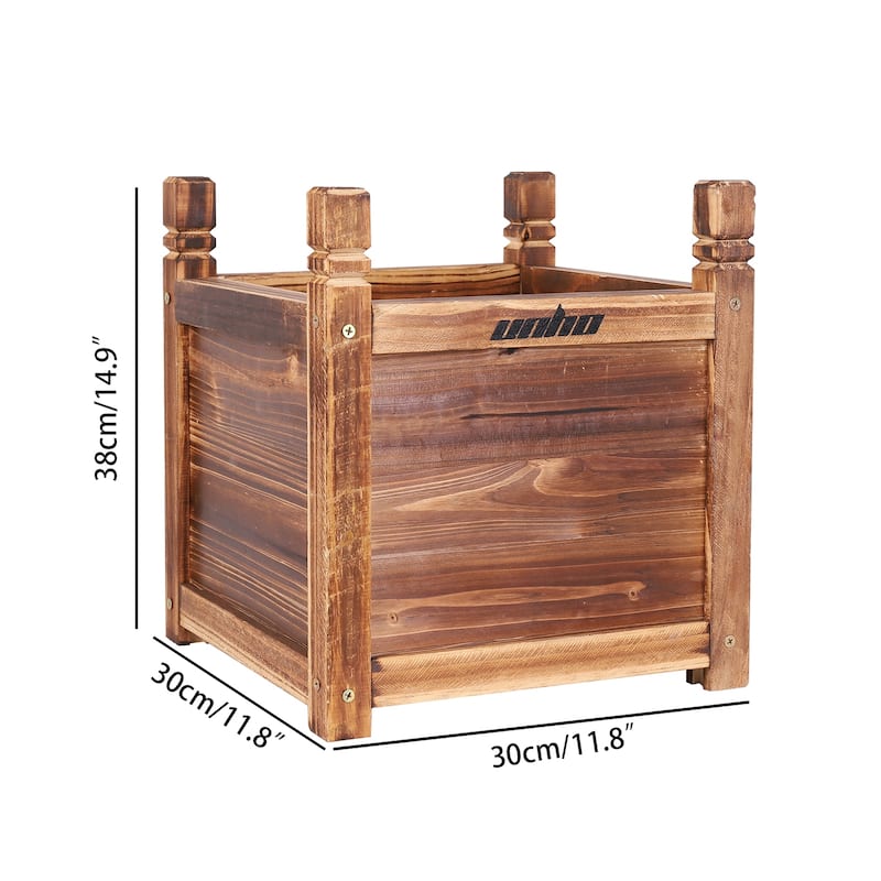 Rectangular Raised Garden Bed Kit Indoor Outdoor Wood Planter Grow Box
