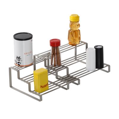 Flat Wire Adjustable Spice Rack Organizer with 3 Tiers, Gray