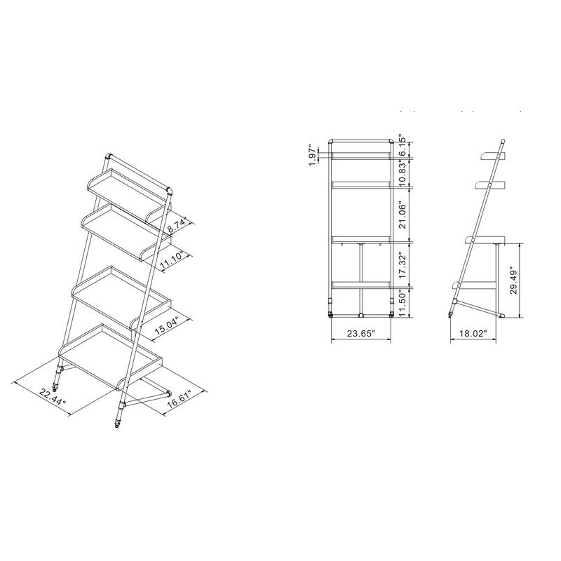 Callana Rustic 4-Shelf Ladder Display Shelf by Furniture of America