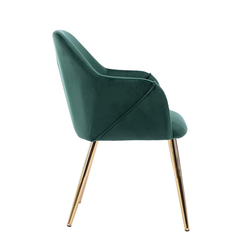 Porthos Home Avah Dining Chair Armchair, Velvet, Gold Chrome Legs