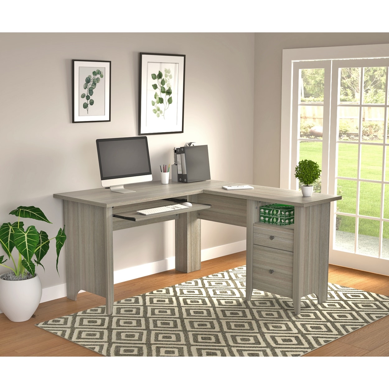 Inval 2 Drawer L Shape Computer Desk On Sale Bed Bath Beyond