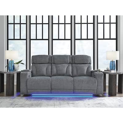 Signature Design by Ashley Forest Lake Gray Power Reclining Sofa - 87"W x 40"D x 42"H