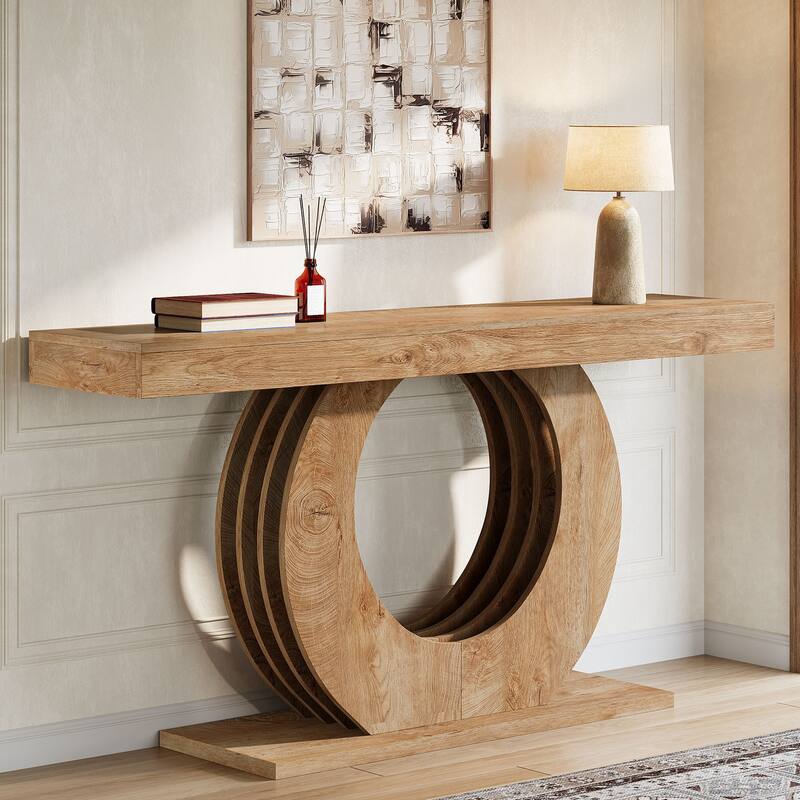 63" Console Table, Long Sofa Entryway Accent Table, Living Room Hallway Behind Sofa Table
